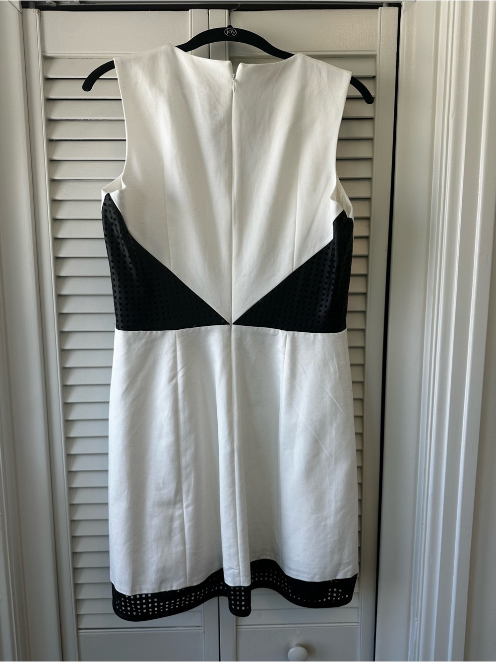 NWT Armani Exchange White Mini Dress with Black Mesh Trim - Picture 5 of 5
